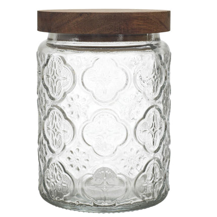 Stikla burciņa ar koka vāku 700 ml