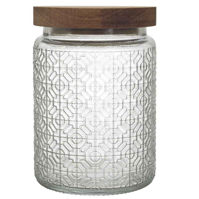 Stikla burciņa ar koka vāku 700 ml