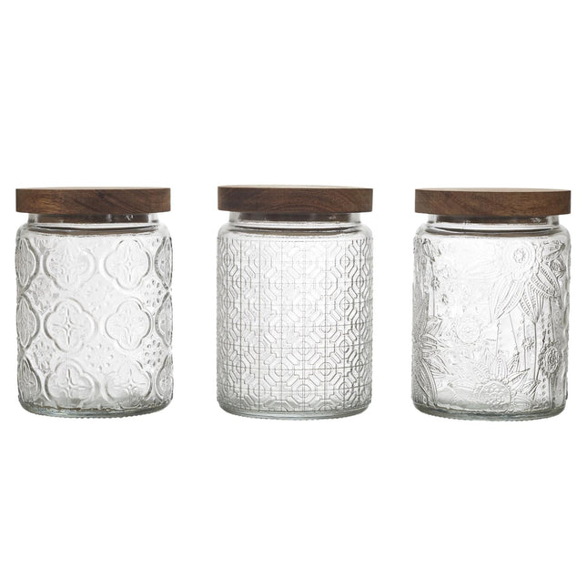Stikla burciņa ar koka vāku 700 ml