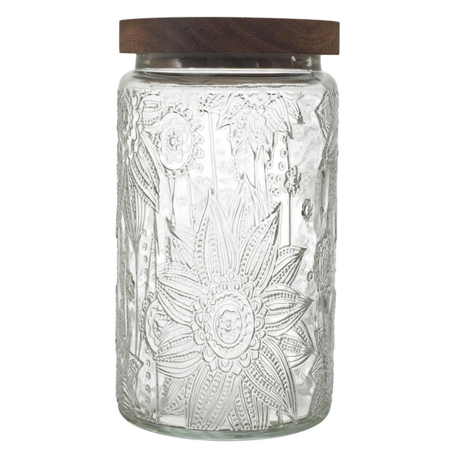 Stikla burciņa ar koka vāku 1L