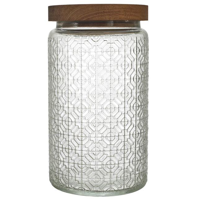 Stikla burciņa ar koka vāku 1L