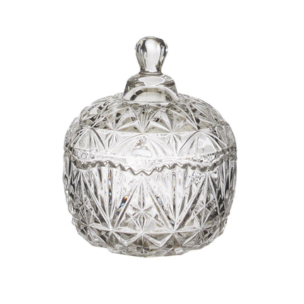 Dekoratīvs stikla trauku komplekts ar vākiem