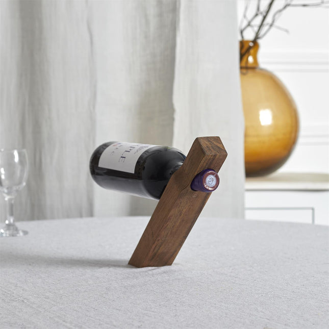 Koka vīna pudeļu turētājs ar someljē nazi – elegants dāvanu komplekts