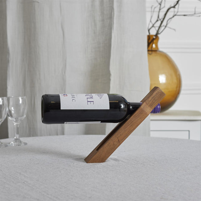 Koka vīna pudeļu turētājs ar someljē nazi – elegants dāvanu komplekts