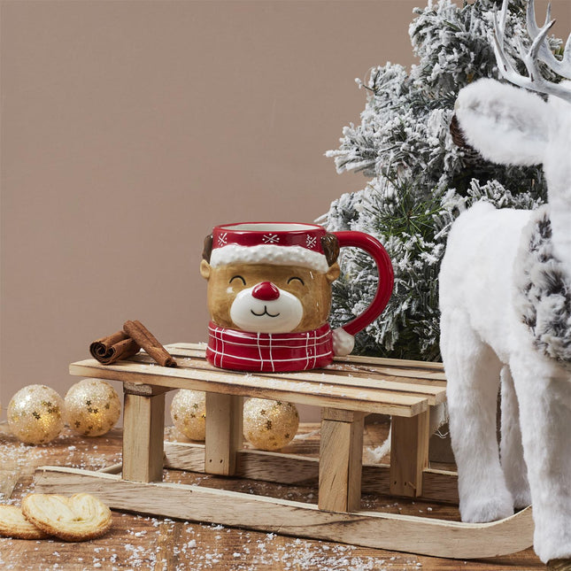 Keramikas Ziemassvētku krūze – brieža, rūķa vai sniegavīra dizains