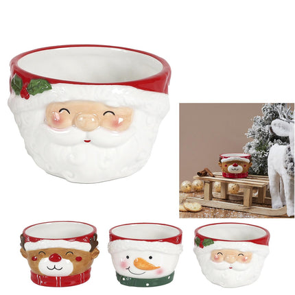 Keramikas Ziemassvētku trauciņš – Salatēvs, ziemeļbriedis vai sniegavīrs