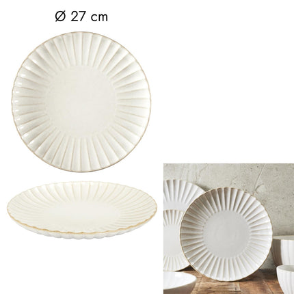 Keramikas šķīvis VLORA – Ø 27 cm, bēšīgs tonis