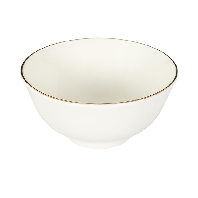 Porcelāna pusdienu servīze 12 gab. ar zelta maliņām – elegants galda serviss 4 personām