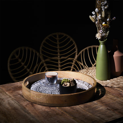 Dekoratīvs servēšanas paplāte no mango koka ar glancētu pārklājumu 35 cm