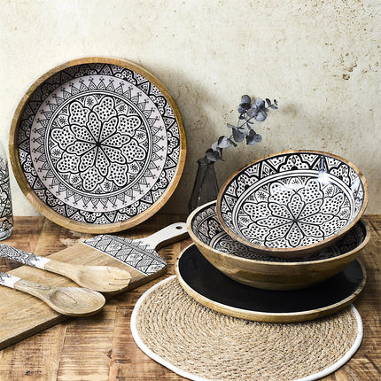 Dekoratīvs servēšanas paplāte no mango koka ar glancētu pārklājumu 35 cm