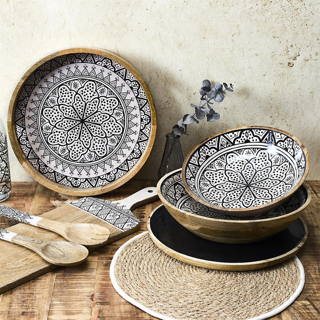 Dekoratīvs servēšanas paplāte no mango koka ar glancētu pārklājumu 35 cm