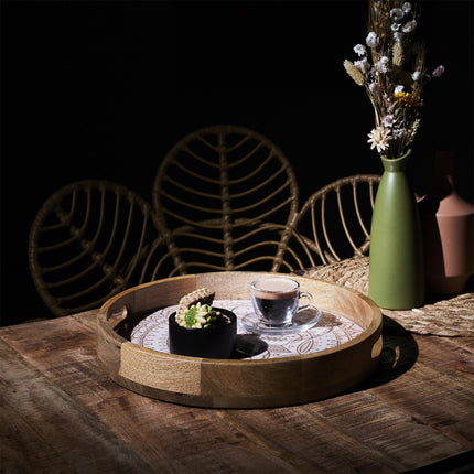 Dekoratīvs servēšanas paplāte no mango koka ar glancētu pārklājumu 35 cm