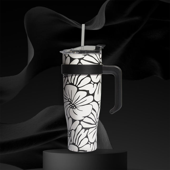 Liela termo krūze ar rokturi un salmiņu – 1,2 L