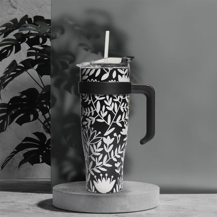 Liela termo krūze ar rokturi un salmiņu – 1,2 L