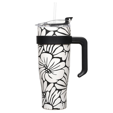 Liela termo krūze ar rokturi un salmiņu – 1,2 L