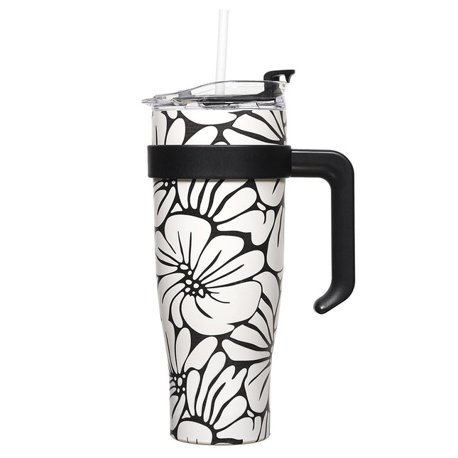 Liela termo krūze ar rokturi un salmiņu – 1,2 L