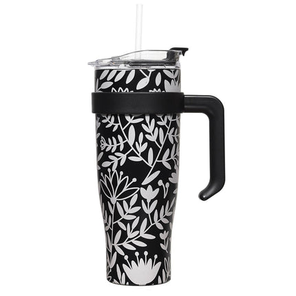 Liela termo krūze ar rokturi un salmiņu – 1,2 L