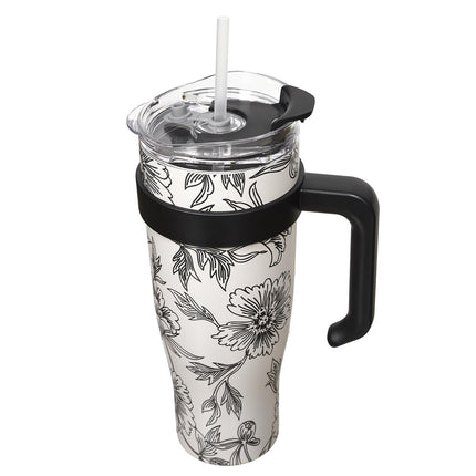 Liela termo krūze ar rokturi un salmiņu – 1,2 L