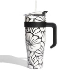 Bēšīga ar lieliem ziediem