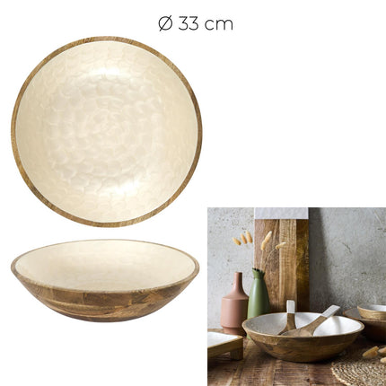 Mango koka bļoda Ø33 cm ar glancētu iekšpusi