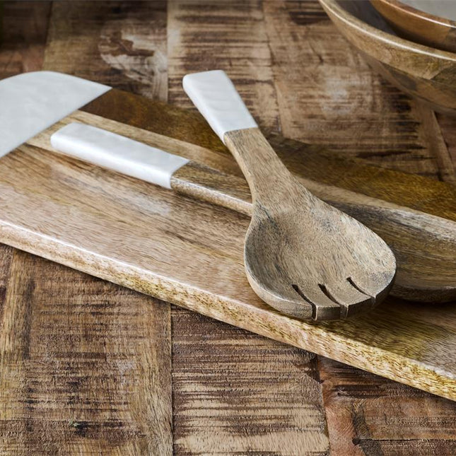 Servēšanas dēlītis no mango koka ar glancētupārklājuma akcentu