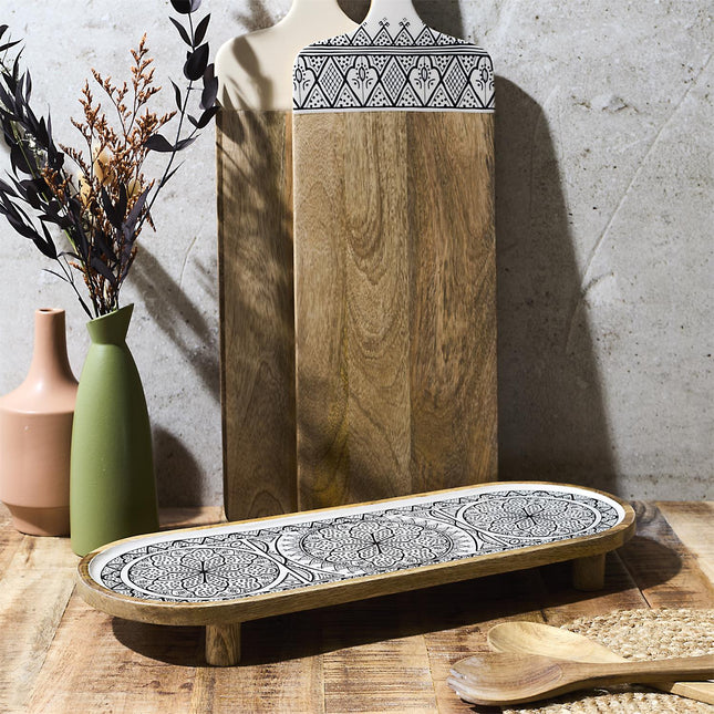 Servēšanas paplāte ar kājiņām no mango koka – 50 cm