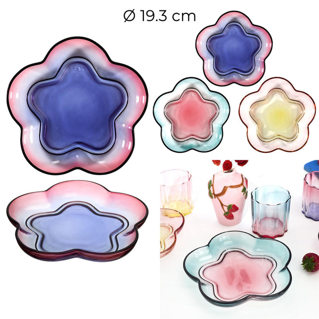 Ombre stikla deserta šķīvis Ø19,3 cm