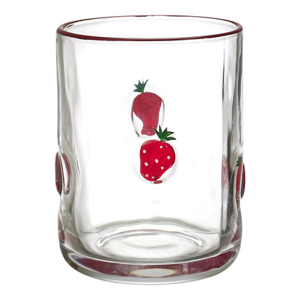 stikla glāze ar reljefa augļu motīviem 390ml