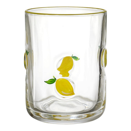 stikla glāze ar reljefa augļu motīviem 390ml