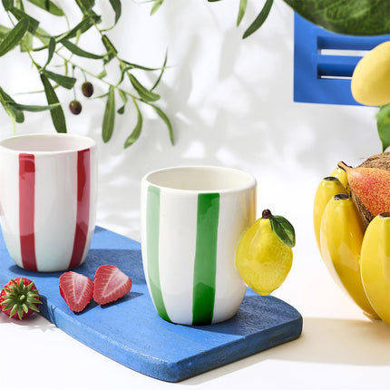 Krūze 300 ml – ar dekoratīvu rokturi Augļi
