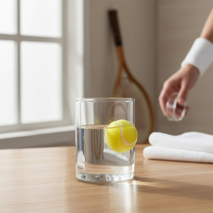 Stikla glāze ar 3D sporta bumbu – 350 ml, 3 dizaini