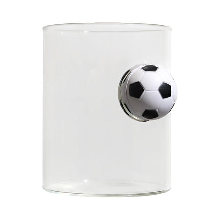 Stikla glāze ar 3D sporta bumbu – 350 ml, 3 dizaini
