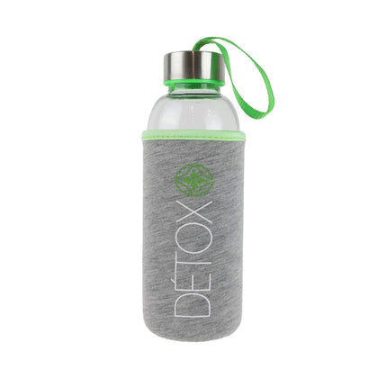 DETOX stikla pudele ar aizsargapvalku – 400 ml, 3 krāsas