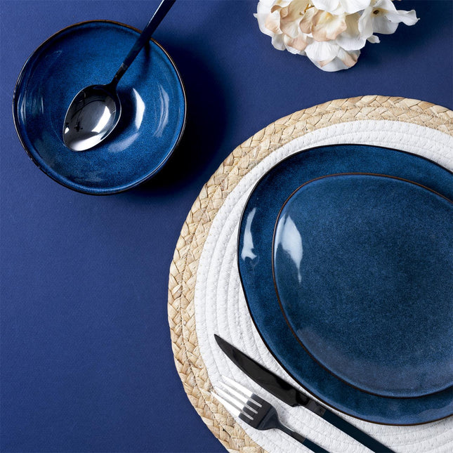 Ovāls keramikas šķīvis – tumši zils, stoneware