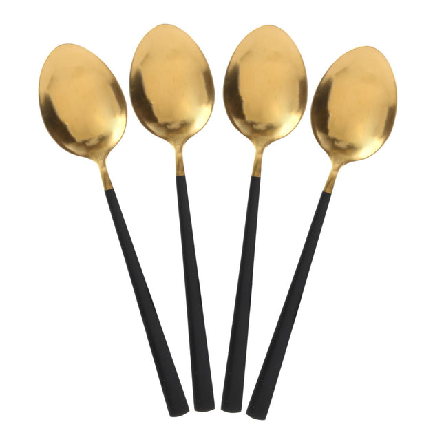 Galda piederumu komplekts – 16 daļas, zelta & melns dizains