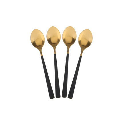 Galda piederumu komplekts – 16 daļas, zelta & melns dizains