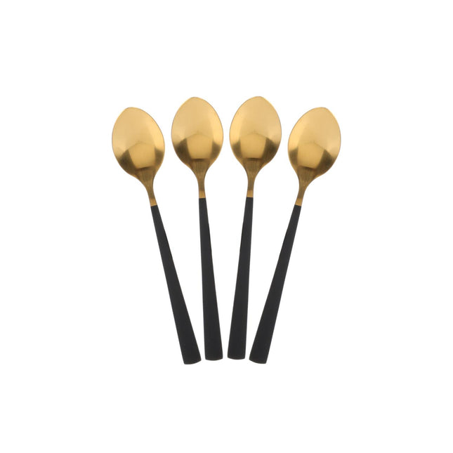 Galda piederumu komplekts – 16 daļas, zelta & melns dizains