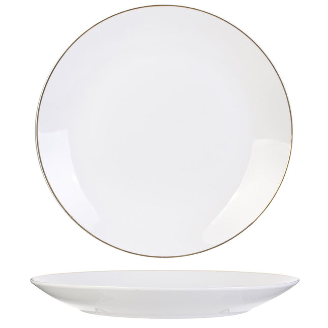 Porcelāna šķīvis ar zelta maliņu 20,3 cm