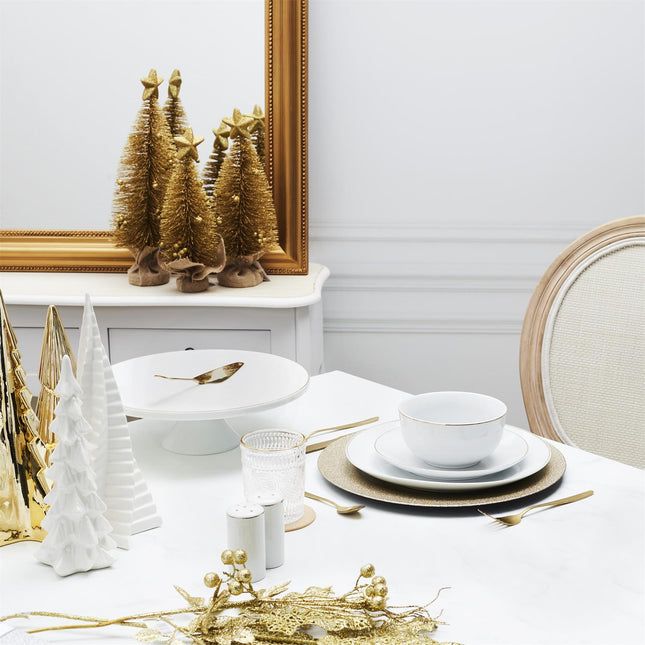 Porcelāna bļodiņa ar zelta maliņu – 21,3 cm