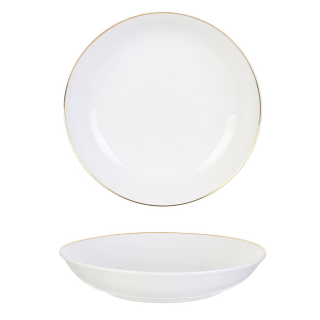 Porcelāna bļodiņa ar zelta maliņu – 21,3 cm