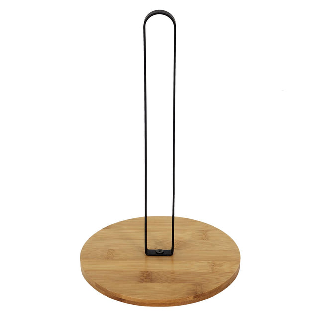 Papīra dvieļu turētājs ar bambusa pamatni