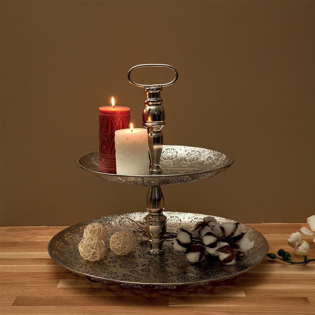 Divstāvu metāla paplāte Ø49