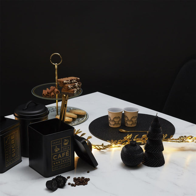 Zelta karotīšu komplekts ar lapu dizainu (4 gab.)