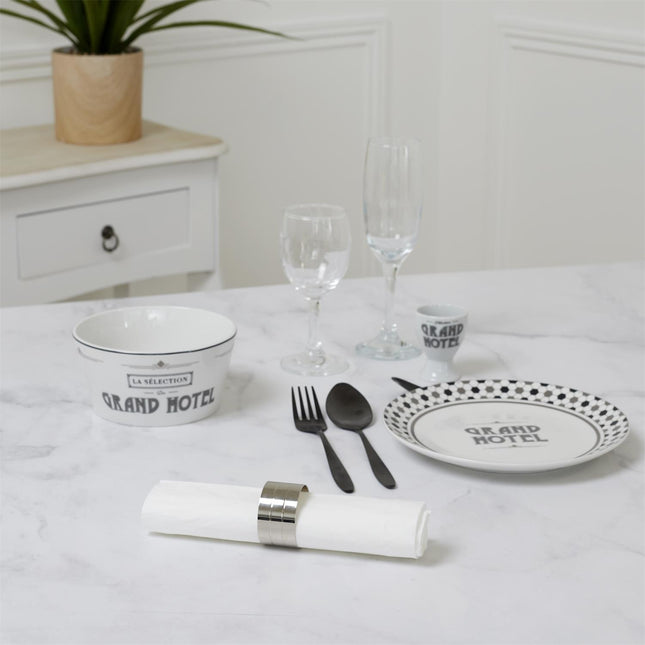 Metāla salvešu gredzeni sudraba krāsā – 4 gab.