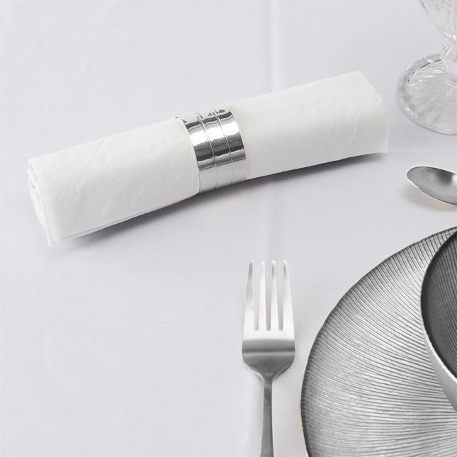 Metāla salvešu gredzeni sudraba krāsā – 4 gab.