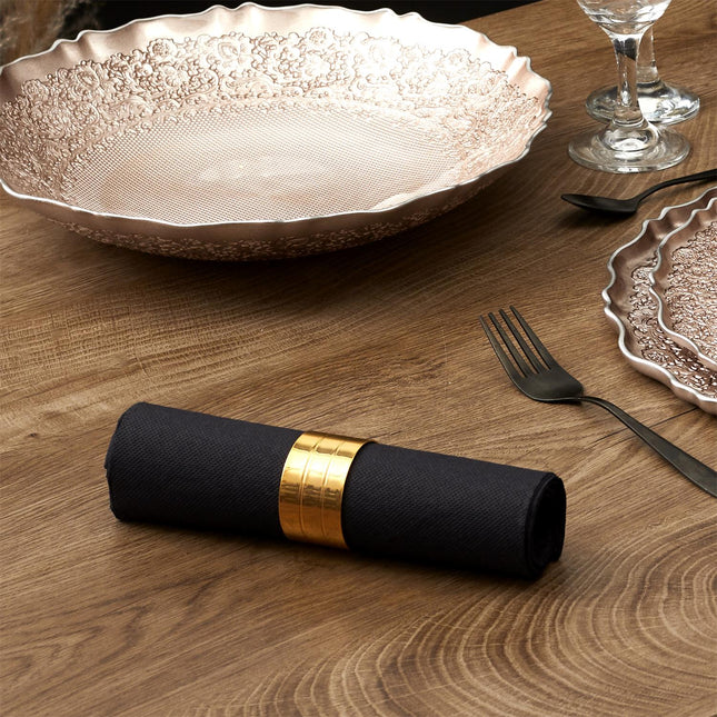 Metāla salvešu gredzeni zelta krāsā – 4 gab.