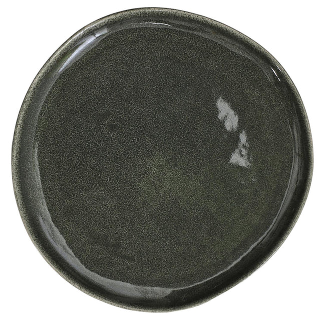 Akmensmasas šķīvis tumši zaļā tonī – Ø 27 cm