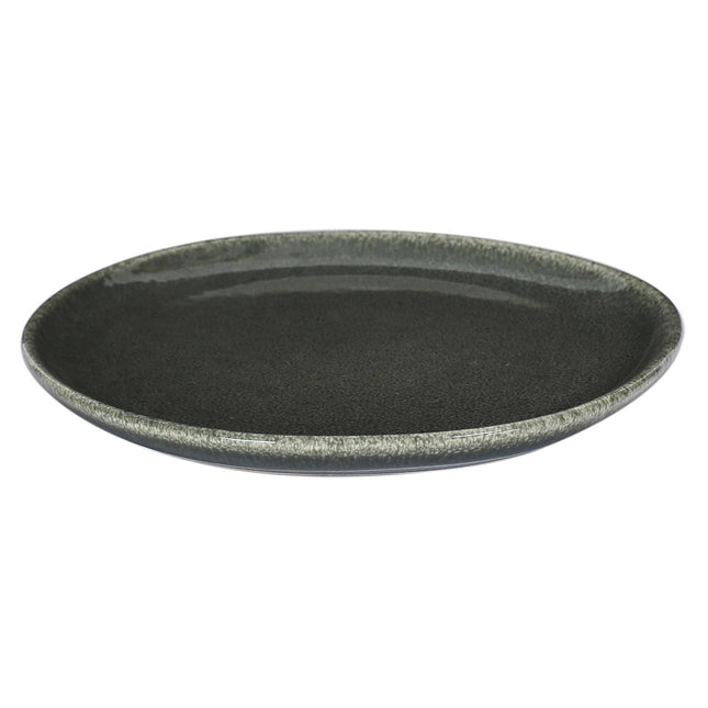 Akmensmasas šķīvis tumši zaļā tonī – 21 cm