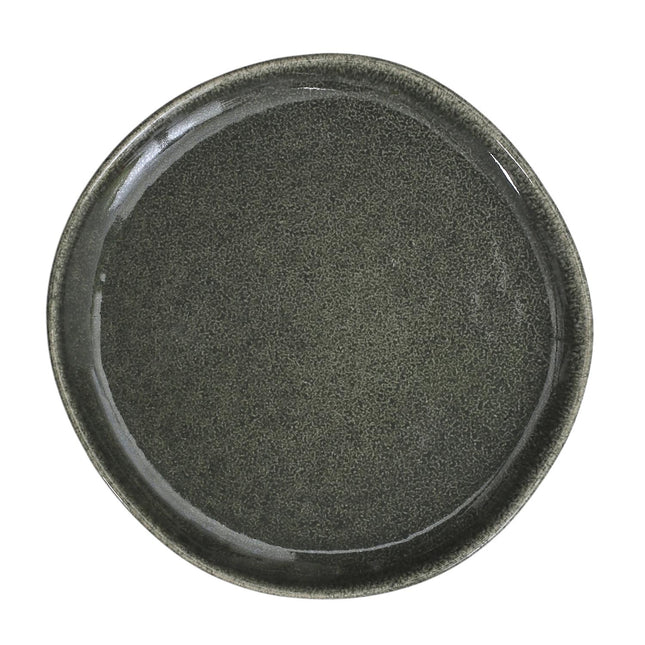 Akmensmasas šķīvis tumši zaļā tonī – 21 cm