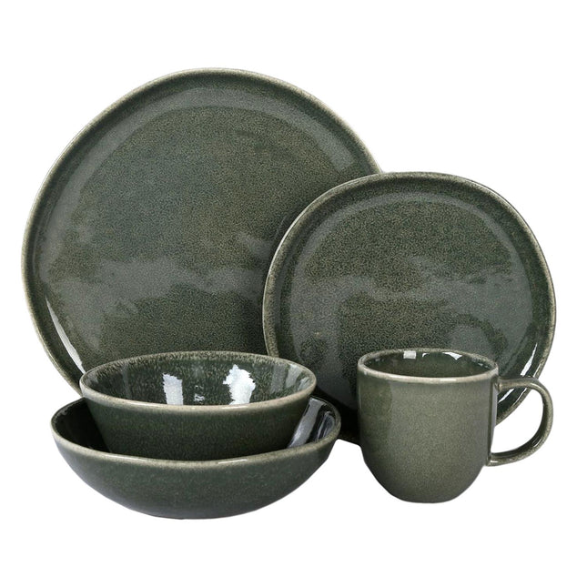 Akmensmasas bļoda tumši zaļā tonī – Ø 15 cm